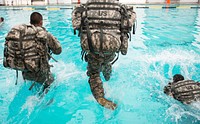 Engineers jump in the water for Combat Water Survival Training