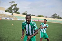 The Somalia national soccer team seen doing drills during a training session at Banadir stadium in Mogadishu on August 29 2015, in preparation for the upcoming World Cup Qualifiers.