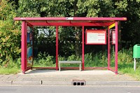 Empty bus stop. Free public domain CC0 image.