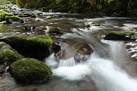 Waterfall at river creek. Original public domain image from Flickr