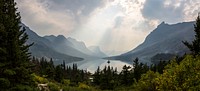 Smokey Wild Goose Island Overlook Panorama. Original public domain image from Flickr