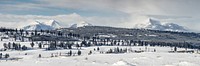 Gallatin Mountains as seen from Blacktail Deer Plateau. Original public domain image from Flickr