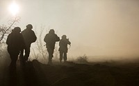 U.S. Marines with the Combined Arms Company, Black Sea Rotational Force, Bulgarian and Romanian Forces conduct a joint exercise utilizing Bulgarian and U.S. main battle tanks, indirect fire, mechanized infantry, and close air support from U.S. Air Force assets during Platinum Lion 16-2 at Novo Selo Training Area, Bulgaria, Jan. 15, 2016.