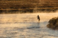 Fall fishing on the Madison River at sunrise by Jacob W. Frank. Original public domain image from Flickr