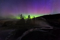 Aurora borealis, Upper Geyser Basin. Original public domain image from Flickr
