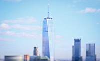 An aerial view of the Freedom Tower, Manhattan, N.Y., as seen from a New Jersey National Guard UH-60L Black Hawk helicopter during a training flight.