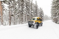 Snowcoach on North Rim Drive by Jacob W. Frank. Original public domain image from Flickr