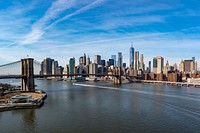 Brooklyn Bridge and Lower Manhattan.