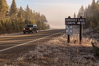 Firehole Lake Drive sign by Jacob W. Frank. Original public domain image from Flickr