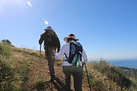 Fossil Ridge Trail (Backbone Trail). Smatterings of an ocean view. Original public domain image from Flickr