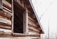 Abandoned cabin in the forest. Free public domain CC0 photo.