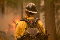 Firefighter, Umpqua National Forest Fires, 2017. Original public domain image from Flickr