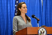 UNHCR Special Envoy Jolie Pitt Addresses the Audience at an Interfaith Iftar Reception to Mark World Refugee Day