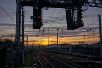 Sunset on Carnforth station. Original public domain image from Flickr