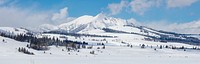 Swan Lake Flat panorama with Electric Peak. Original public domain image from Flickr