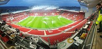 Panoramic of football field. Free public domain CC0 photo.