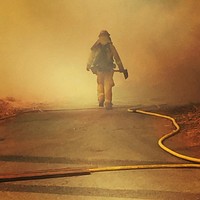 Firefighter heads off to fight the Sorberanes Fire. The Soberanes Fire located in the Los Padres National Forest in California began on Jul. 22, 2016 started by an illegal campfire.