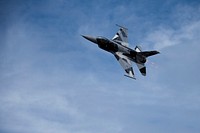 Arctic Thunder Open House 2018A U.S. Air Force F-16 Fighting Falcon from Eielson Air Force Base performs during the Arctic Thunder Open House at Joint Base Elmendorf-Richardson, Alaska, June 30, 2018. During the biennial open house, JBER opens its gates to the public and hosts multiple performers including the U.S. Air Force Thunderbirds, JBER Joint Forces Demonstration and the U.S. Air Force F-22 Raptor Demonstration Team. (U.S. Air Force photo by Airman 1st Class Jonathan Valdes Montijo). Original public domain image from Flickr