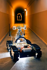 Sandia's gemini-scout mine rescue is equipped to handle any number of obstacles, including rubble piles and flooded rooms, to help rescuers reach trapped miners safely and efficiently. Original public domain image from Flickr