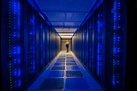 The Sandia National Laboratory computer annex conducts the hourly walk through of the thunderbird supercomputer at 2 a.m.