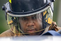 New Jersey Department of Military and Veterans Affairs Fire Captain Julius Simmons trains with extraction gear on Atlantic City Air National Guard Base, N.J., Sept. 25, 2018. (U.S. Air National Guard photo by Master Sgt. Matt Hecht). Original public domain image from <a href="https://www.flickr.com/photos/matt_hecht/29998717587/" target="_blank" rel="noopener noreferrer nofollow">Flickr</a>
