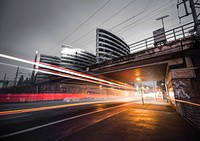 Direction road with car lights. Free public domain CC0 photo