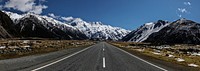 The road to Mt Cook village.