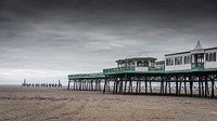 Big pier and low tide. Original public domain image from Flickr