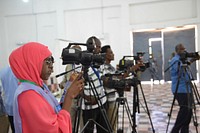 Journalists cover the electoral process in Mogadishu, Somalia on December 04, 2016. UN Photo /Ilyas Ahmed. Original public domain image from Flickr