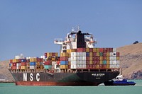 Container ship. Original public domain image from Flickr