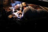 CHEASAPEAKE, Va. - A contractor repairs chipped gear teeth on the North Landing Bridge