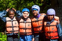 Young Girls wearing Life Jackets, Mt Baker Snoqualmie National Forest. Original public domain image from Flickr