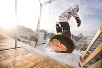 Snowboarder in half pipe. Free public domain CC0 photo.