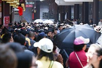 Crowd in busy city. Free public domain CC0 photo.