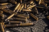 MEDITERRANEAN SEA– Shells from a .50-caliber machine gun lay on the deck during a live-fire exercise aboard the Arleigh Burke-class guided-missile destroyer USS Porter (DDG 78) Jan. 12, 2019.