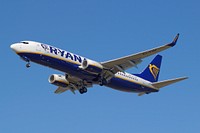 Ryanair boeing 737 airplane flying, location unknown, 18/02/2017. 