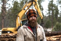 U.S. Department of Agriculture (USDA) Forest Service (FS) Apache-Sitgreaves National Forests, Lakeside Ranger District's Billy Mountain timber sale where WW Cattle Guard LLC subcontractor Hiram Simpson is taking a break during switches from one piece of heavy equipment to another, near Lakeside, AZ, on Dec. 6, 2018.