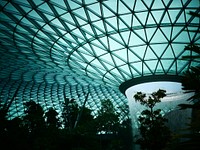 Jewel Changi Airport waterfall. Free public domain CC0 image.