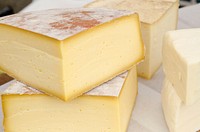 Cheese at the U.S. Department of Agriculture (USDA) Agricultural Marketing Service (AMS) Farmers Market on May 26, 2017. USDA Photo by Meredyth H. von Seelen. Original public domain image from Flickr