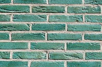 Green brick wall texture. Free public domain CC0 photo.