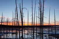 Sunset in the Lower Geyser Basin at Fountain Paint Pot,  Lower Geyser Basin. Original public domain image from Flickr
