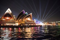 Sydney Opera House background. Original public domain image from Flickr