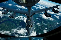 A B-52H Stratofortress, 2nd Bomb Wing, refuels from a KC-135R Stratotanker during BALTOPS over Latvia, June 14, 2017.