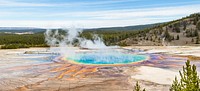 View from the Grand Prismatic Overlook Trail. Original public domain image from Flickr