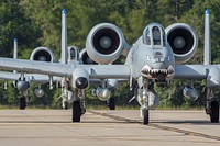 U.S. Air Force A-10 Thunderbolt II aircraft assigned to the 74th Fighter Squadron’s taxi July 11, 2017, at Moody Air Force Base, Georgia.