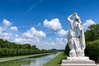 Statue at The Grand Canal, Chateau Fontainebleau, France.