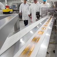 U.S. Department of Agriculture (USDA) Secretary Sonny Perdue is told about the packaging machines at Lindt & Sprüngli (USA) Inc., in Stratham, NH, on August 31, 2017.