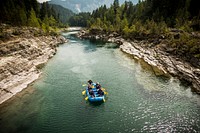 Rafting on Middle Fork of the Flathead River. Original public domain image from Flickr