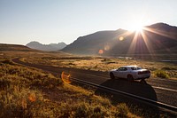 Sunrise drive in Lamar Valley by Jacob W. Frank. Original public domain image from Flickr