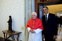 President Barack Obama meets with Pope Benedict XVI at the Vatican on July 10, 2009.
